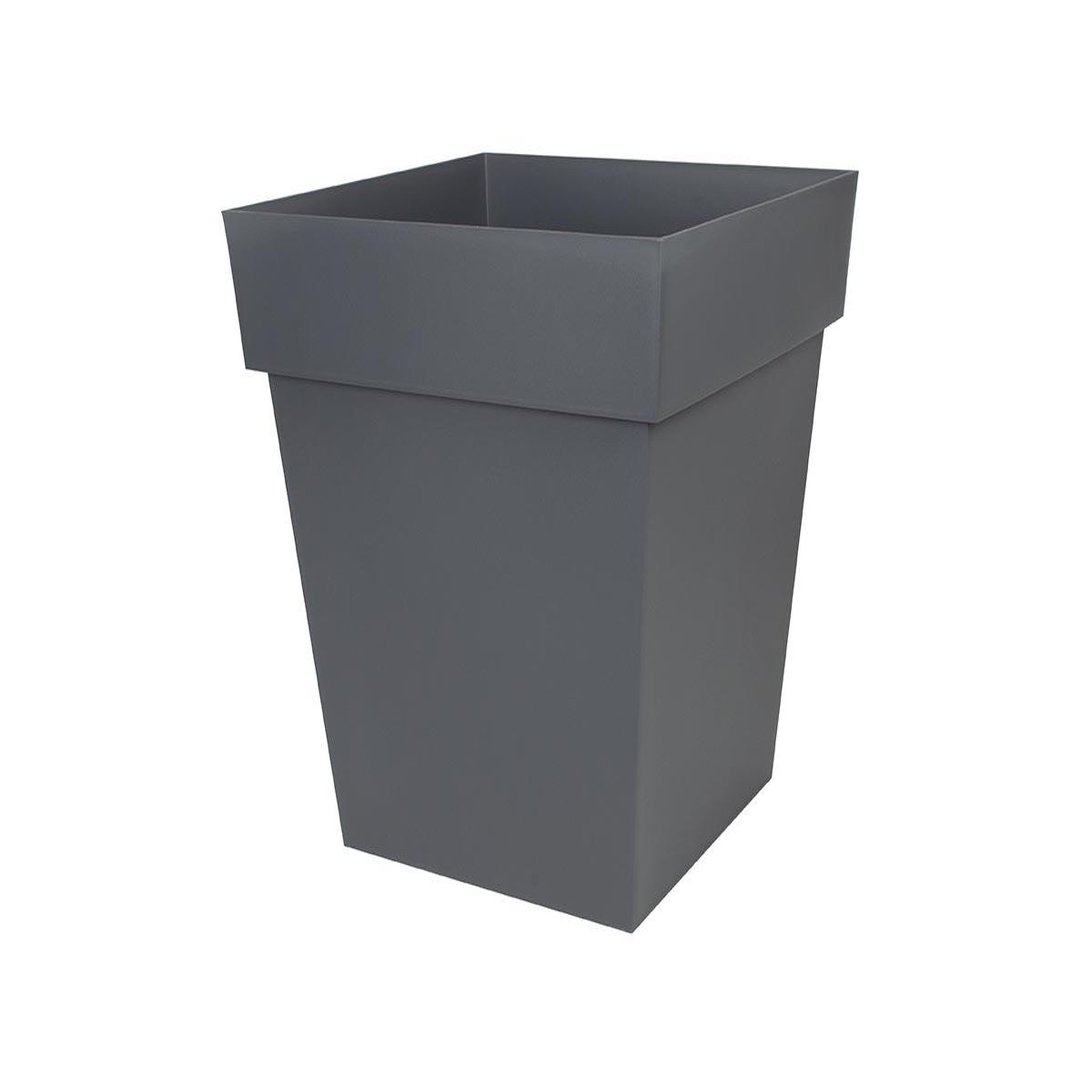 Eda Pot de fleur carré Toscane 49,5 x H.52,5 cm - Gris anthracite - Eda