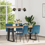 Voir la diapositive 2 : VIDAXL Chaises a manger lot de 4 Bleu Velours