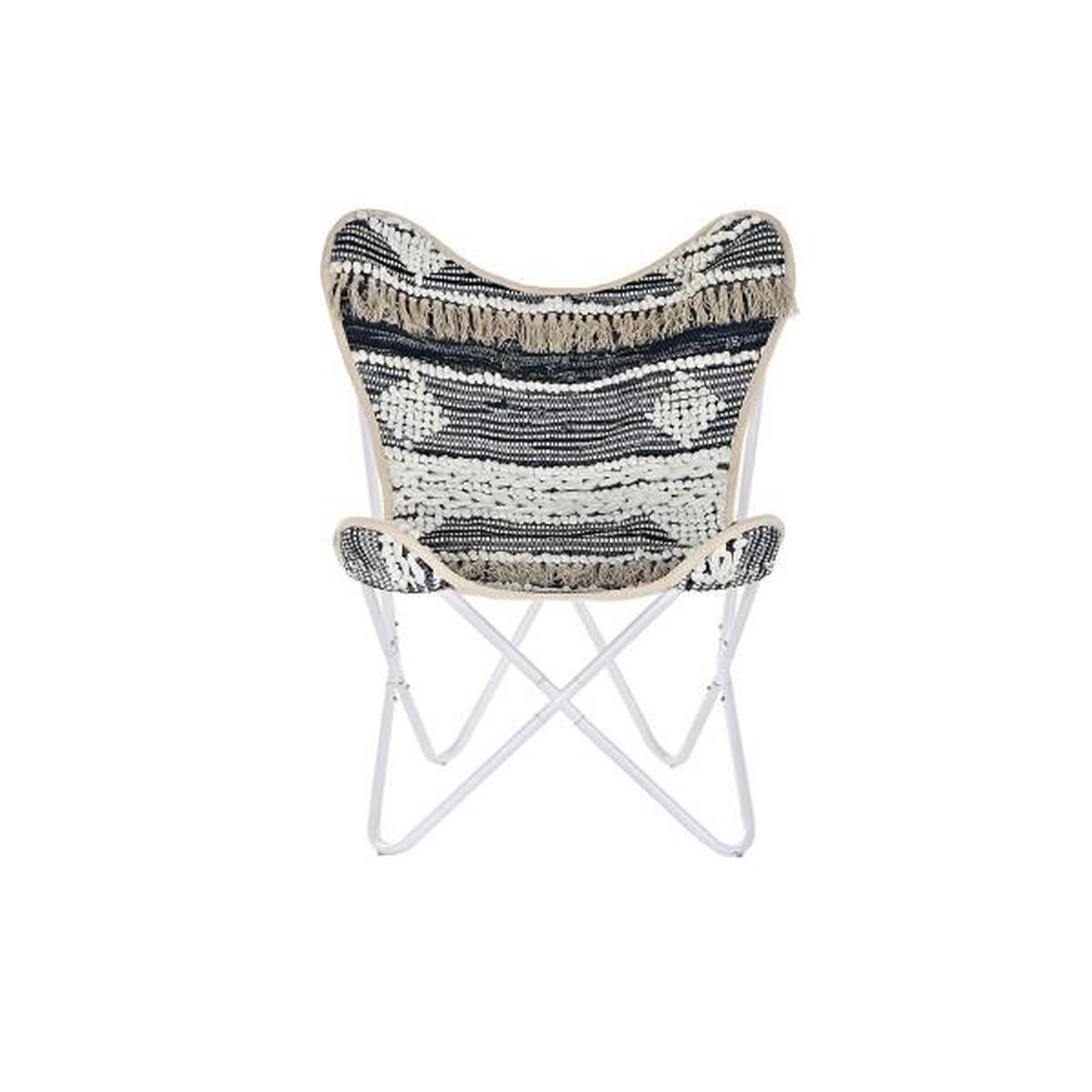 Voir la diapositive 5 : MARKET24 Chaise de jardin DKD Home Decor Blanc Noir Fer 74 x 65 x 90 cm
