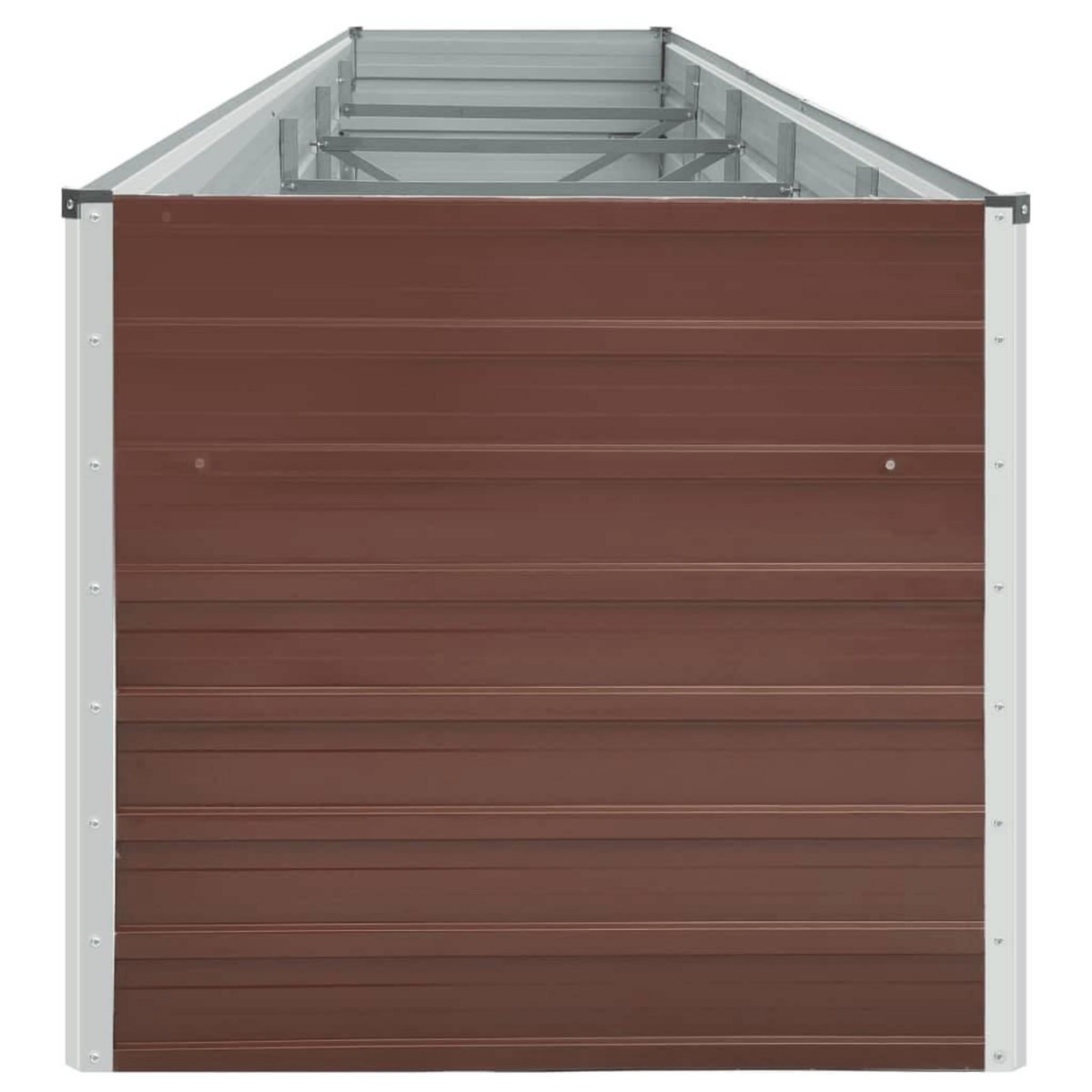 VIDAXL Lit sureleve de jardin Acier galvanise 400x80x77 cm Marron