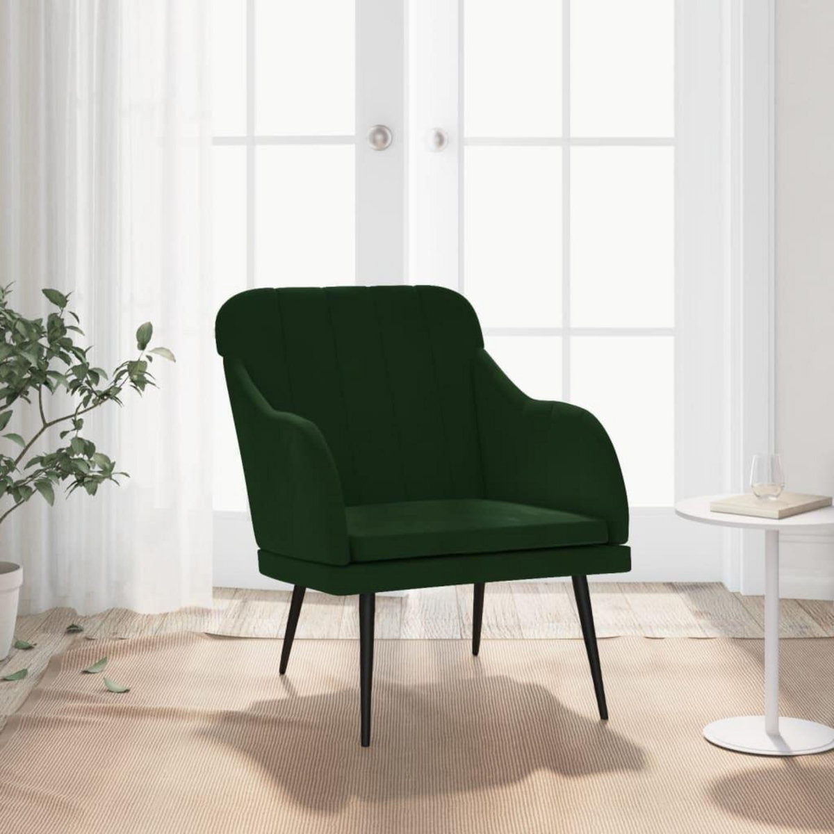 VIDAXL Fauteuil Vert fonce 63x76x80 cm Velours