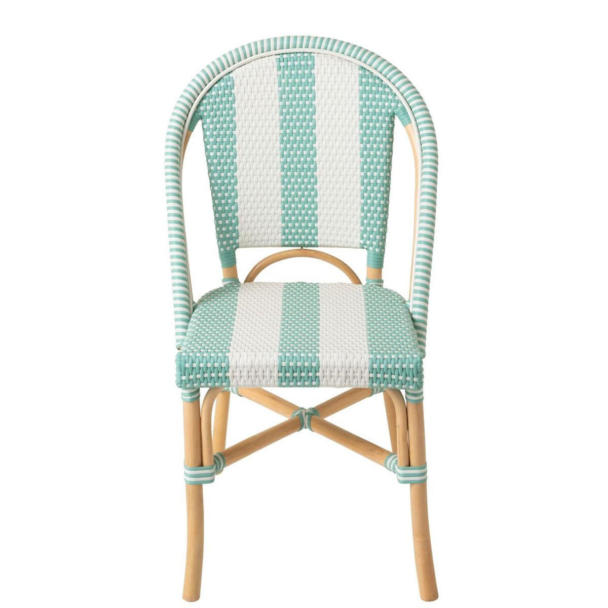 Paris Prix Chaise de Jardin en Rotin  Reyes  86cm Bleu & Blanc
