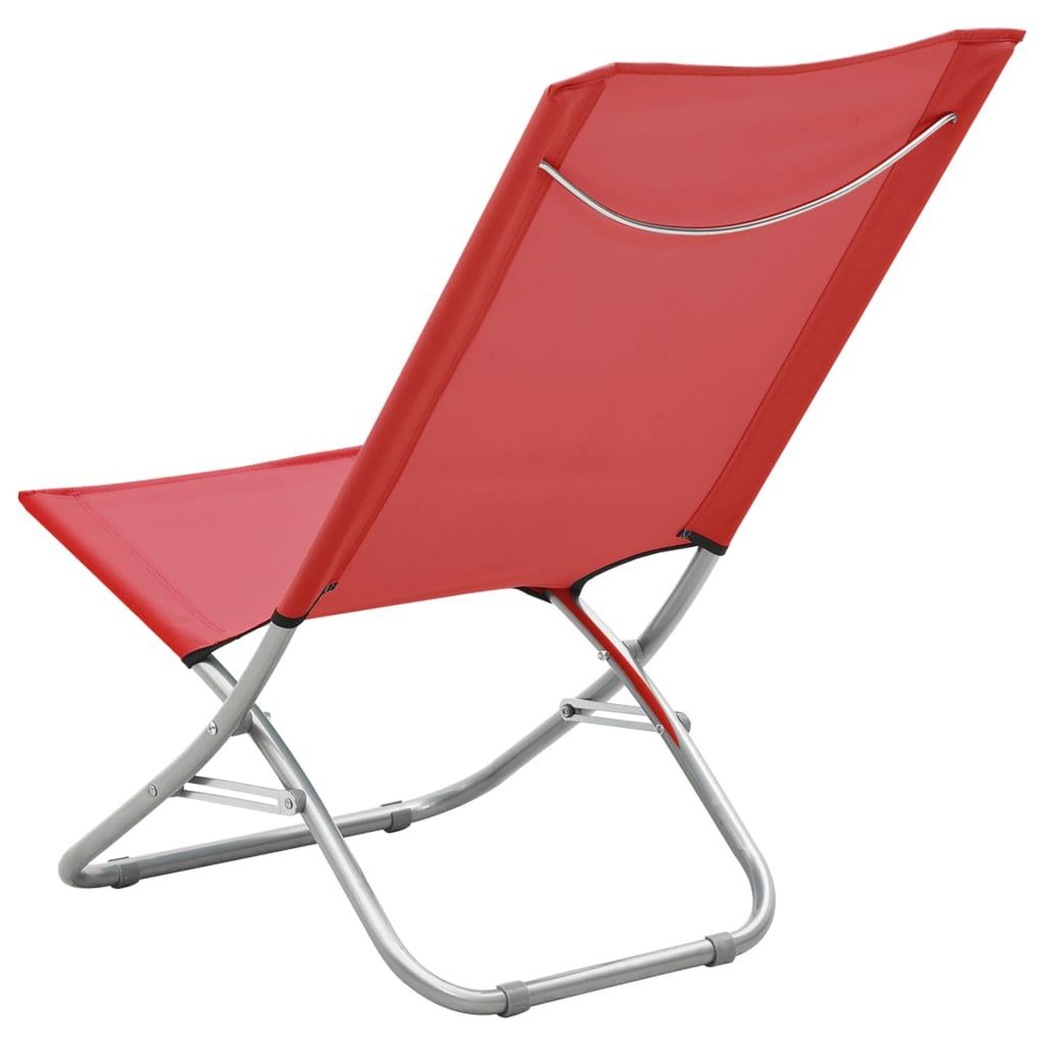 Voir la diapositive 5 : VIDAXL Chaises de plage pliables lot de 2 Rouge Tissu