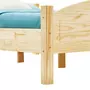 IDIMEX Lit double FLIMS 140 x 190 cm pour adulte et enfant, avec tête et pieds de lit arrondi, en pin massif finition naturelle