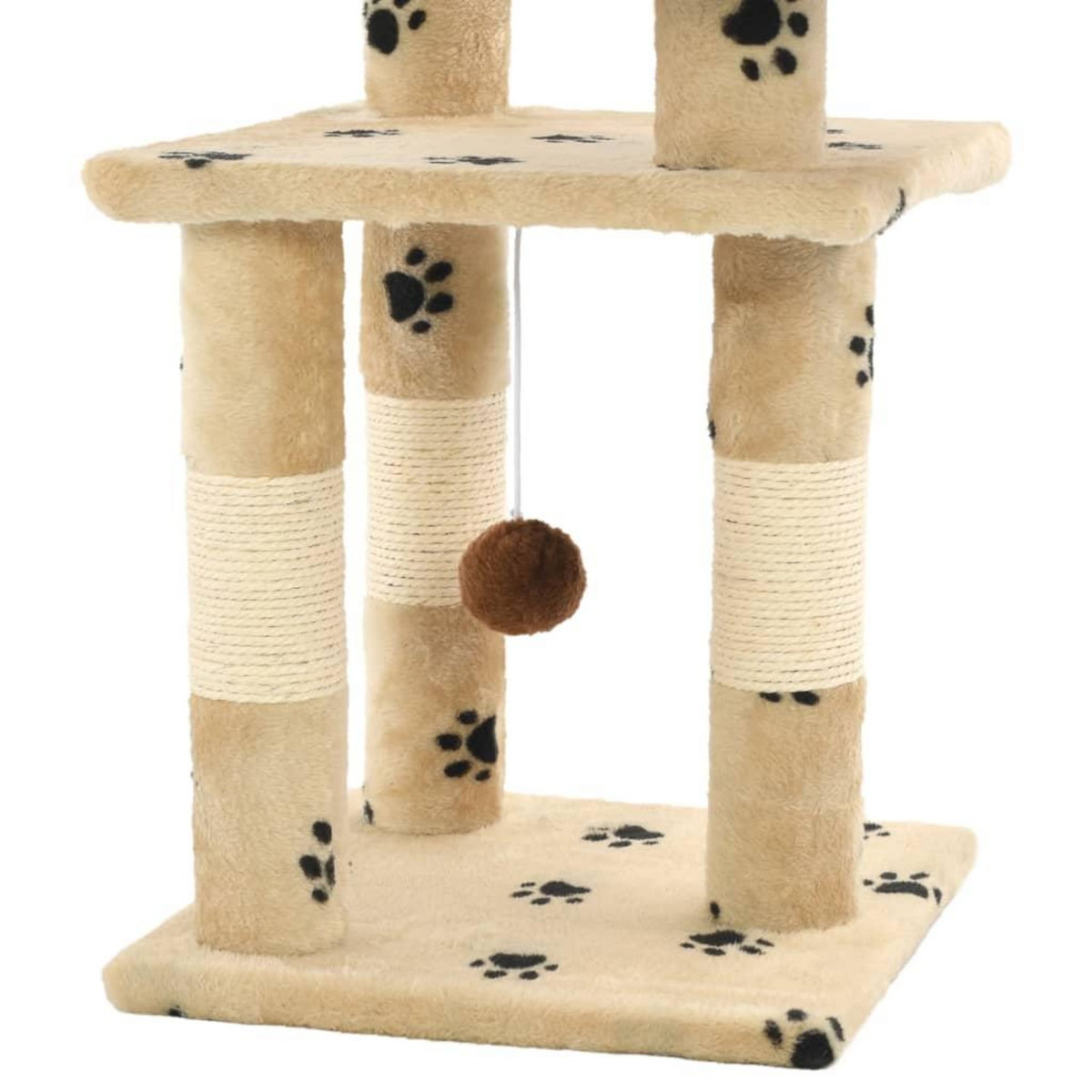 VIDAXL Arbre a chat et griffoirs en sisal 65 cm Beige Motif de pattes