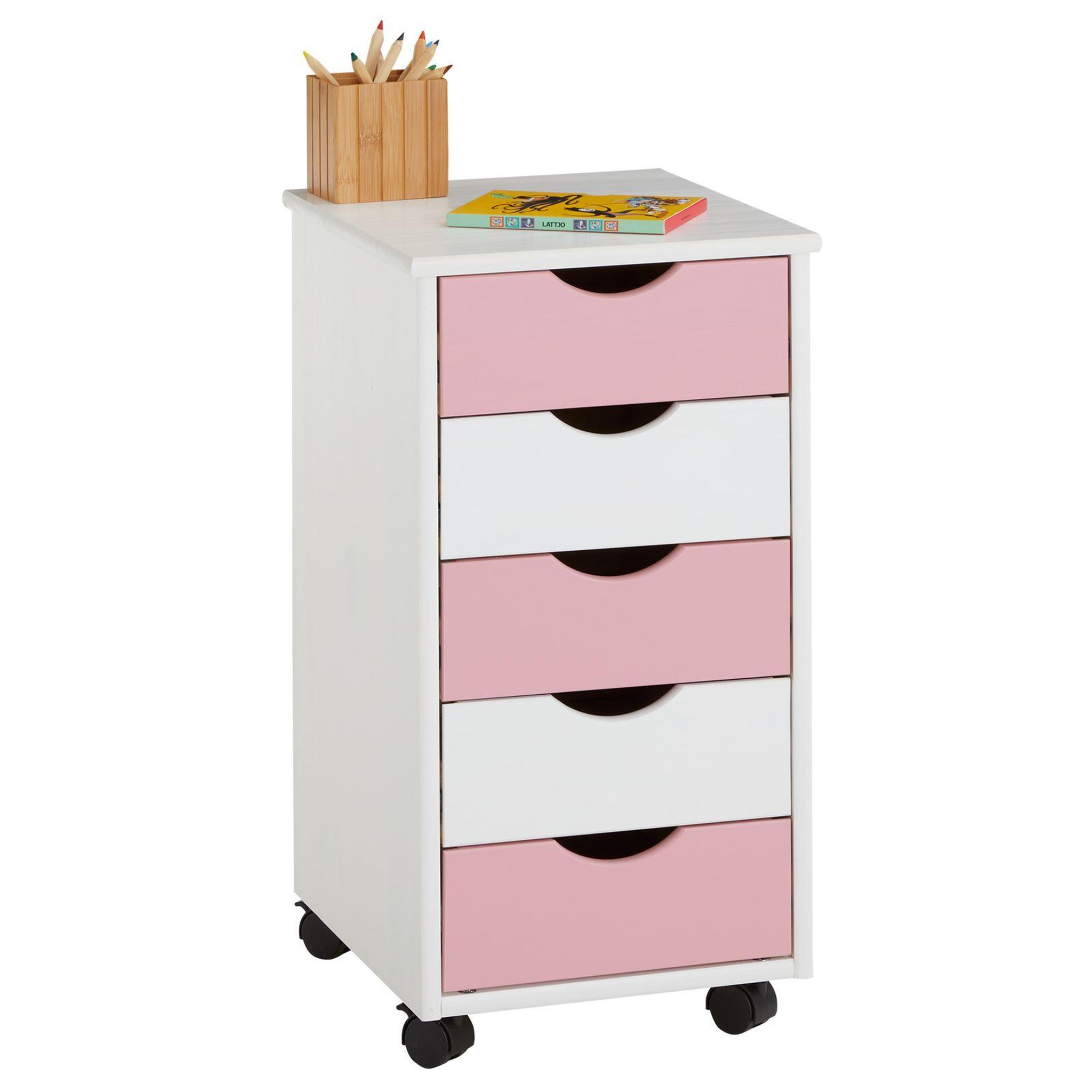 Voir la diapositive 1 : IDIMEX Caisson de bureau sur roulettes LAGOS, avec 5 tiroirs