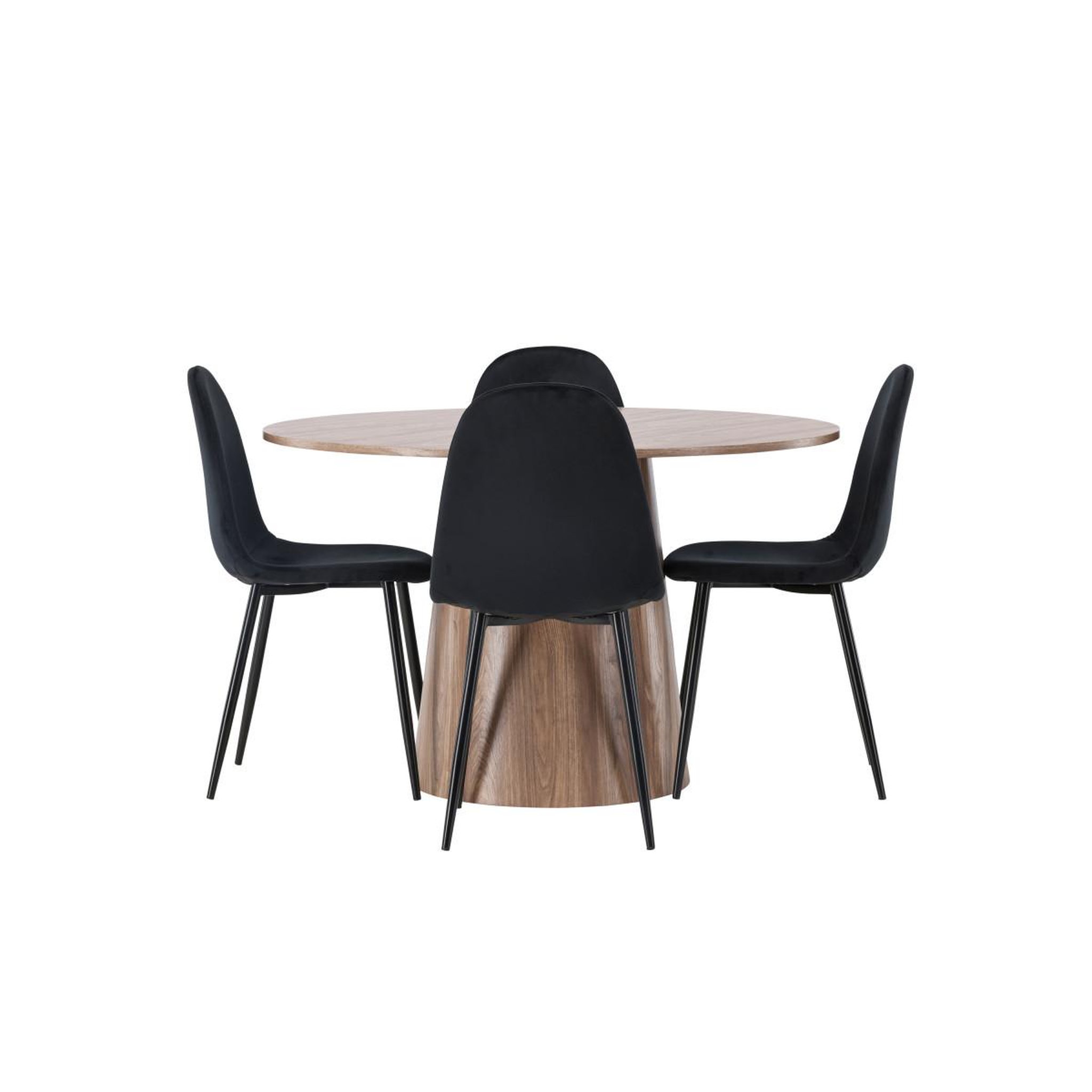 Voir la diapositive 2 : Paris Prix Ensemble table à manger & 4 chaises  lanzo & polar  120cm marron & noir