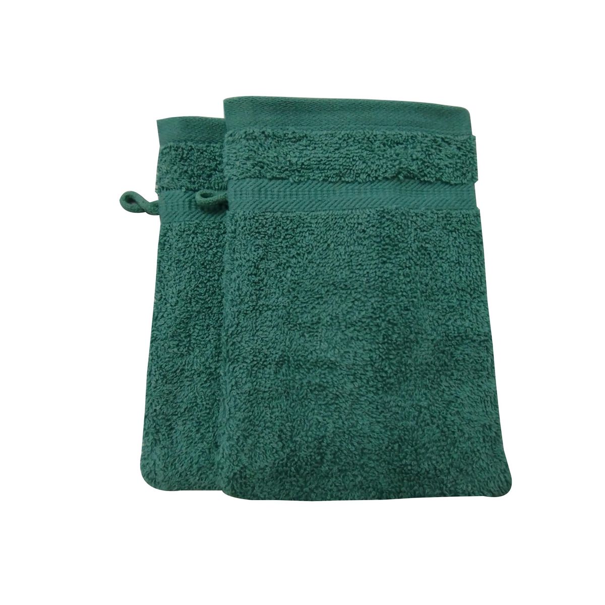 Lot de 2 gants de toilette uni en coton 450 g/m²
