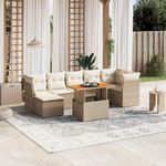 VIDAXL Salon de jardin avec coussins 8 pcs beige resine tressee