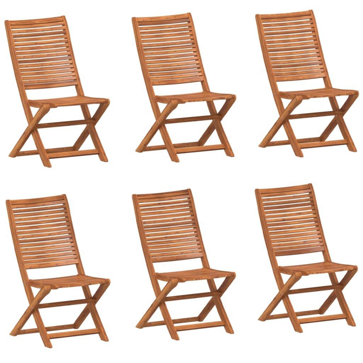 VIDAXL Chaises de jardin pliantes lot de 6 51x66x95 cm bois d'acacia