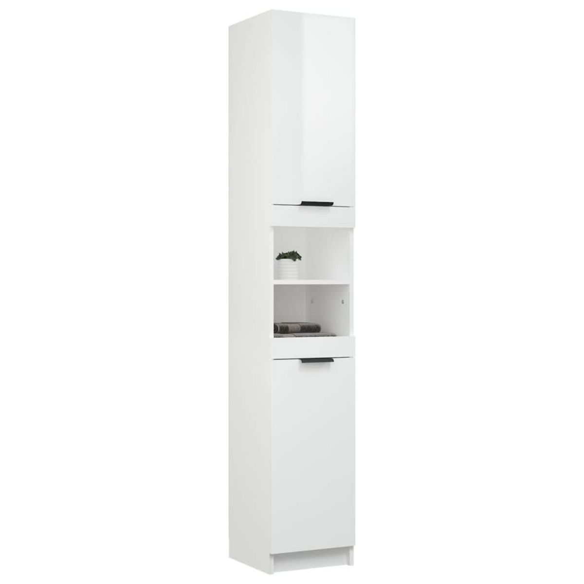 VIDAXL Armoire de salle de bain blanc brillant 32x34x188,5 cm