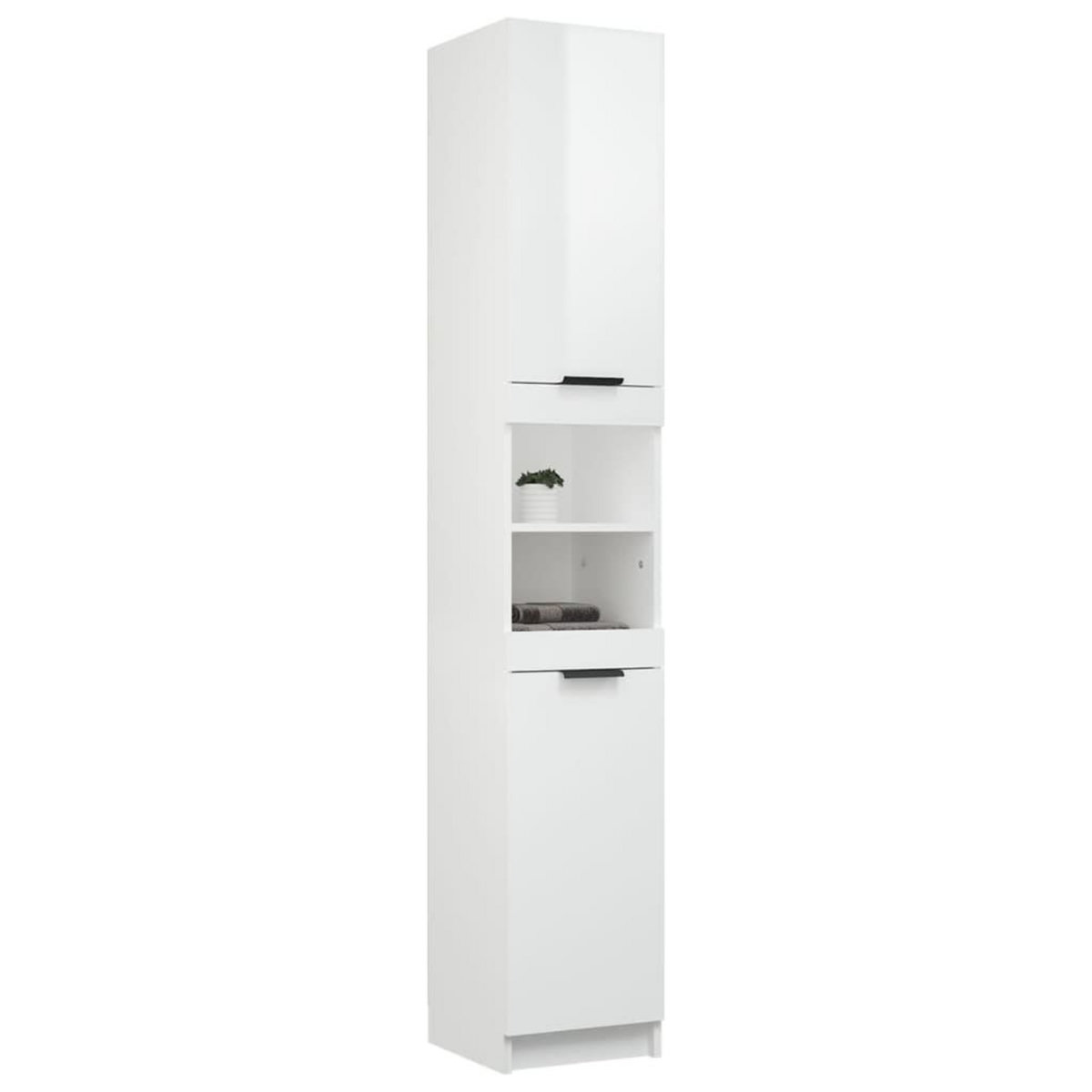 VIDAXL Armoire de salle de bain blanc brillant 32x34x188,5 cm