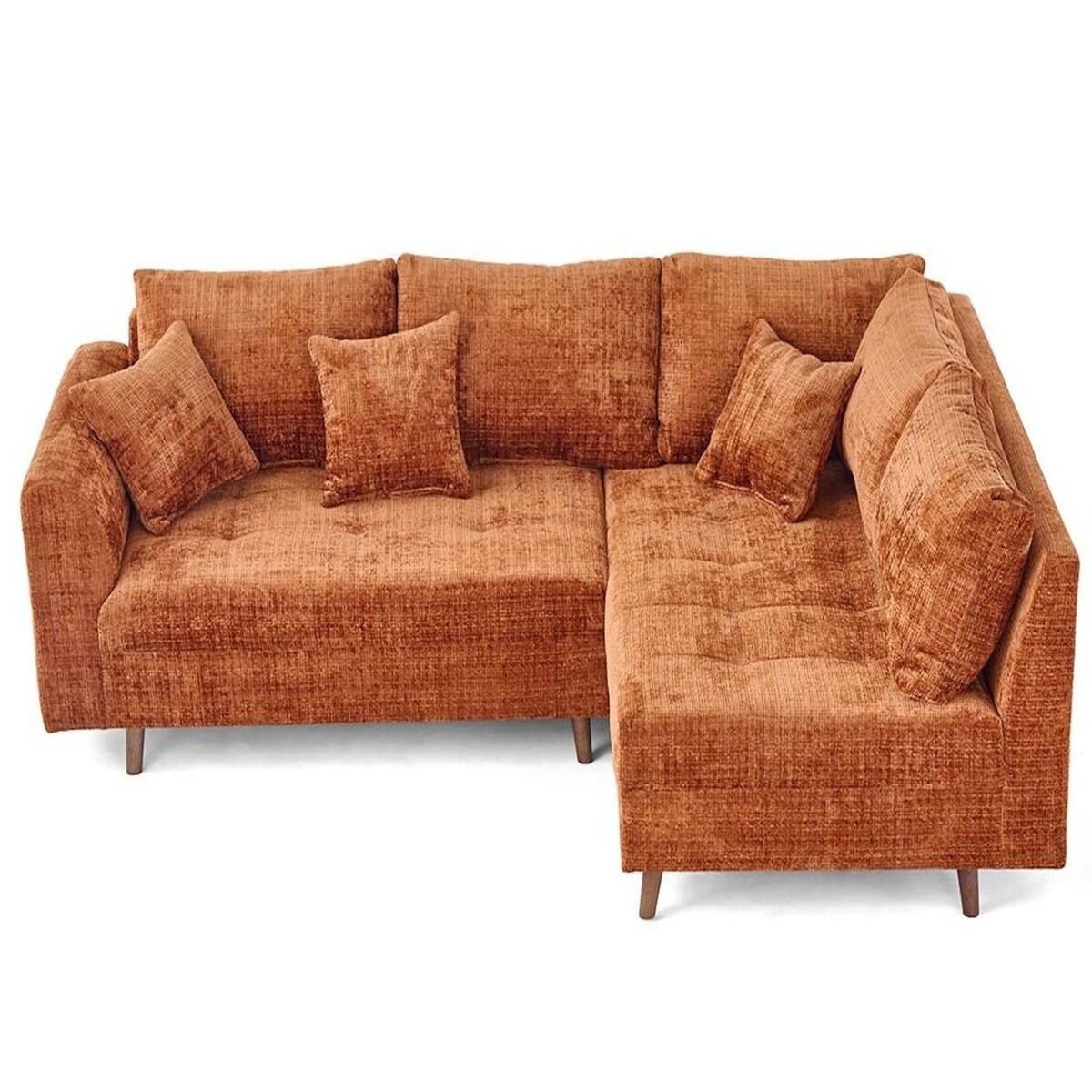 LISA DESIGN Rune - canapé d'angle droit 4 places en velours texturé