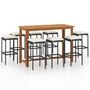 Voir la diapositive 2 : VIDAXL Ensemble de bar de jardin avec coussins 9 pcs Noir