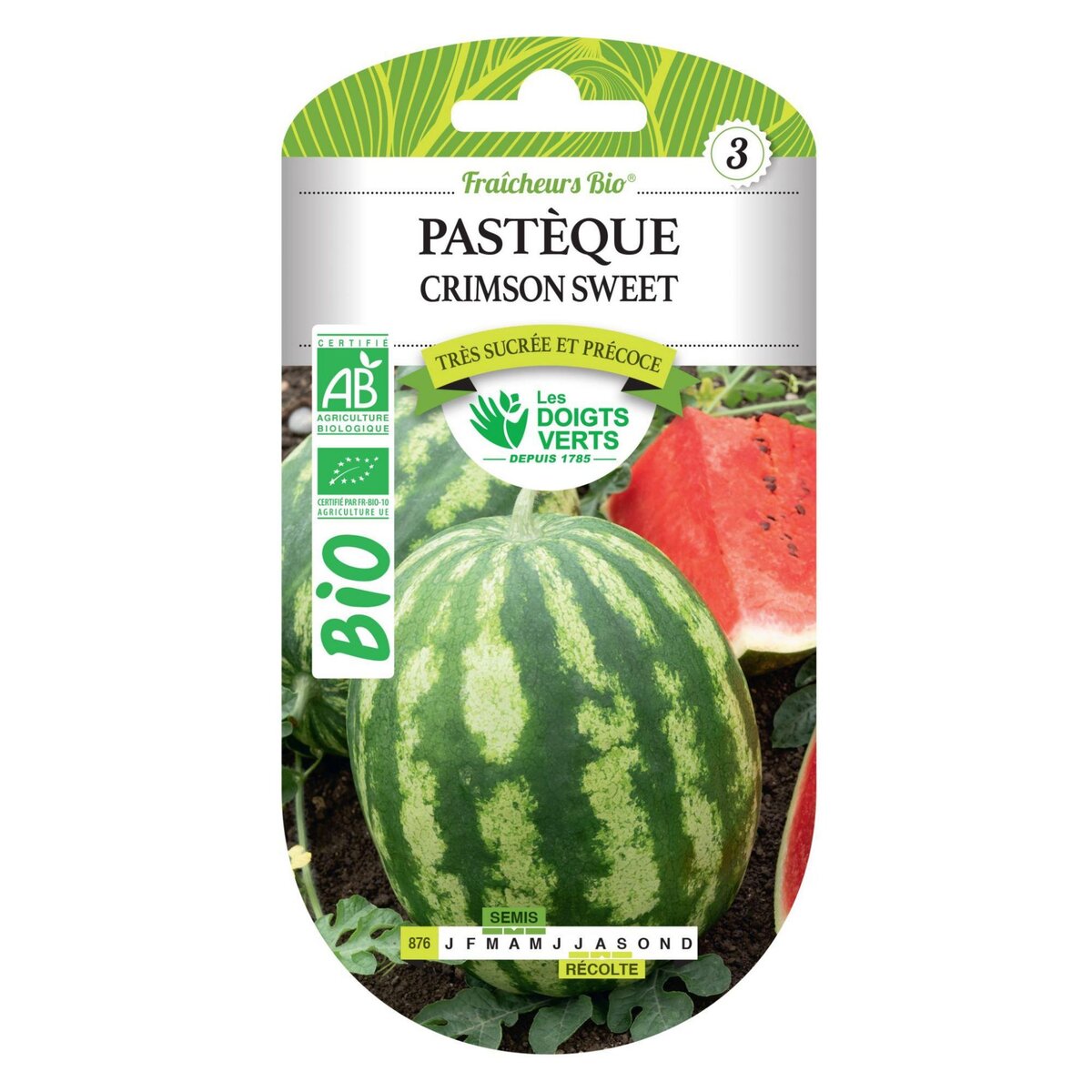 LES DOIGTS VERTS Graines pastèque Crimson Sweet BIO Les Doigts Verts