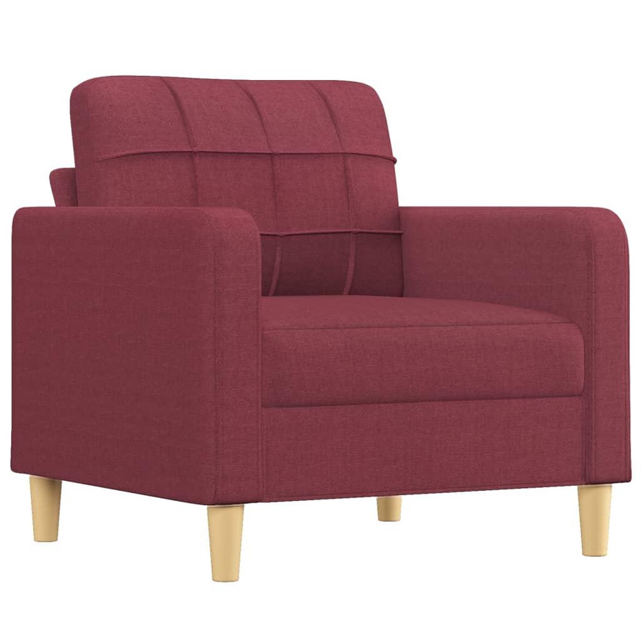 Voir la diapositive 3 : VIDAXL Ensemble de canapes 4 pcs avec coussins rouge bordeaux tissu