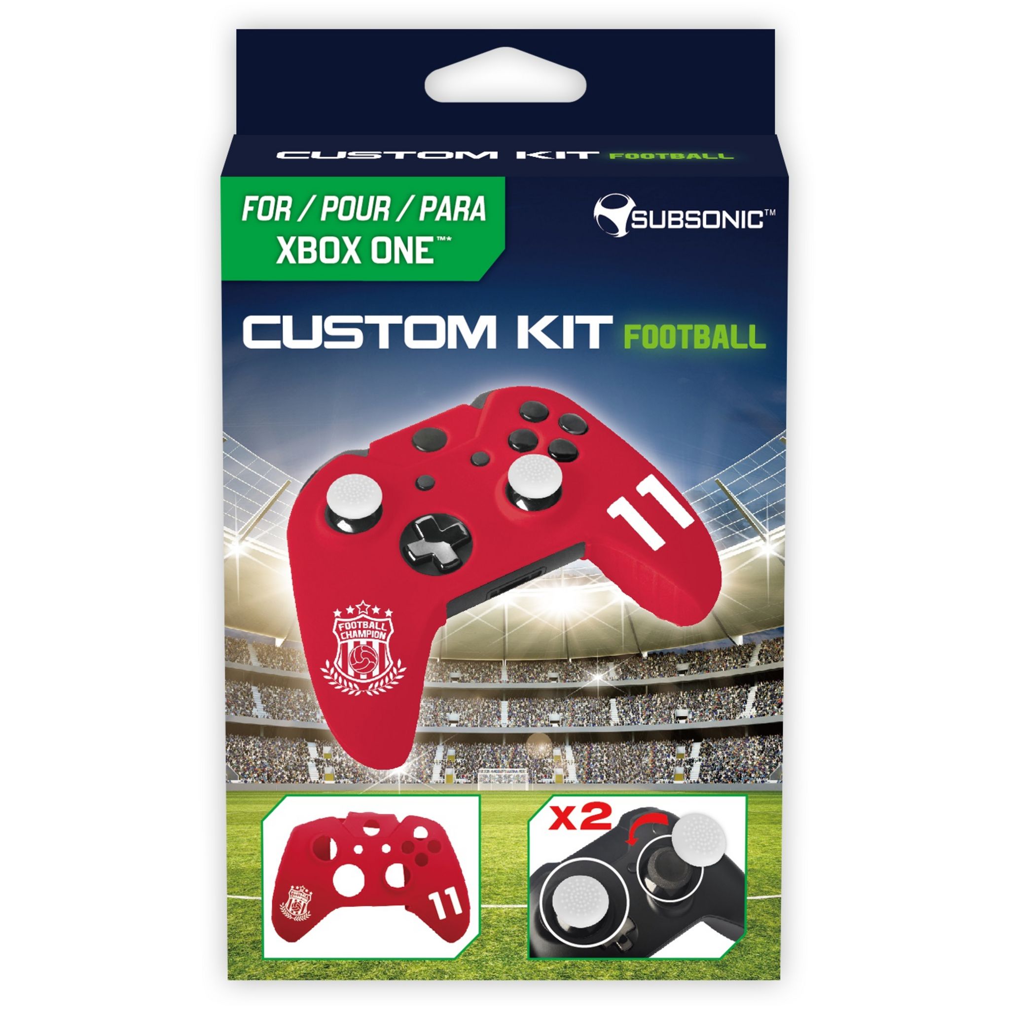 Kit Custom Subsonic Pour Manette Xbox One, Skin Silicone Jaune Avec Grip Et Caps, Collection FC Nantes