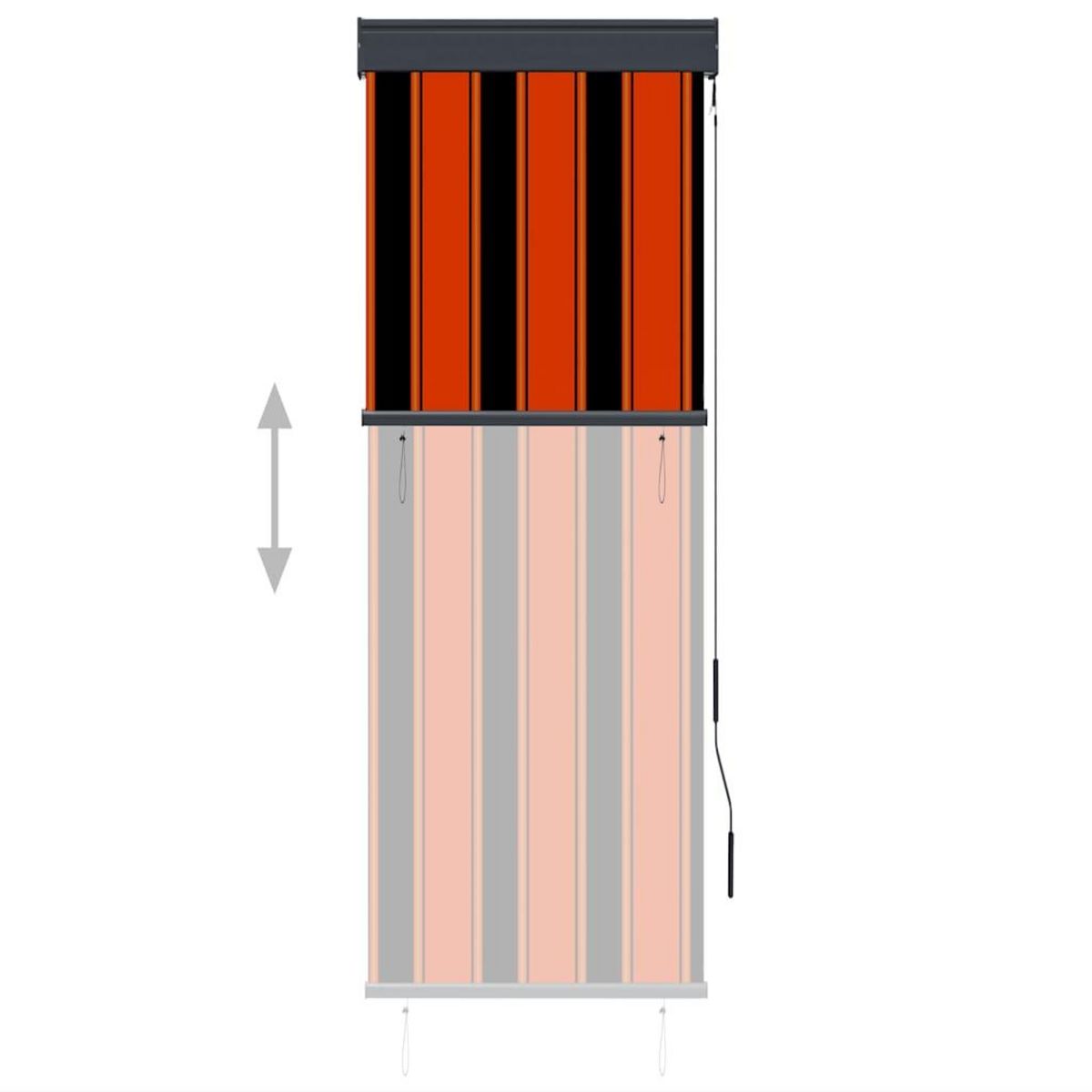 VIDAXL Store roulant d'exterieur 60x250 cm Orange et marron
