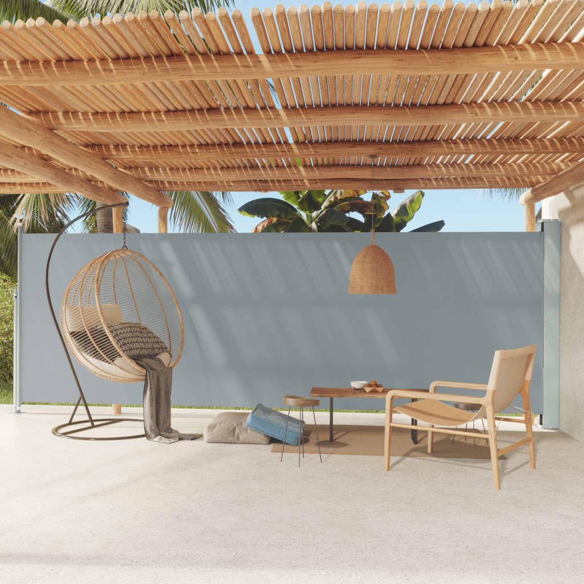 Voir la diapositive 1 : VIDAXL Auvent lateral retractable de patio 180x600 cm Gris