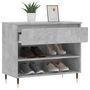 Voir la diapositive 4 : VIDAXL Armoire a chaussures Gris beton 70x36x60 cm Bois d'ingenierie
