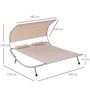 Voir la diapositive 3 : OUTSUNNY Bain de soleil 2 places lit de jardin design contemporain toit réglable 2 roulettes 2 oreillers acier époxy polyester sable