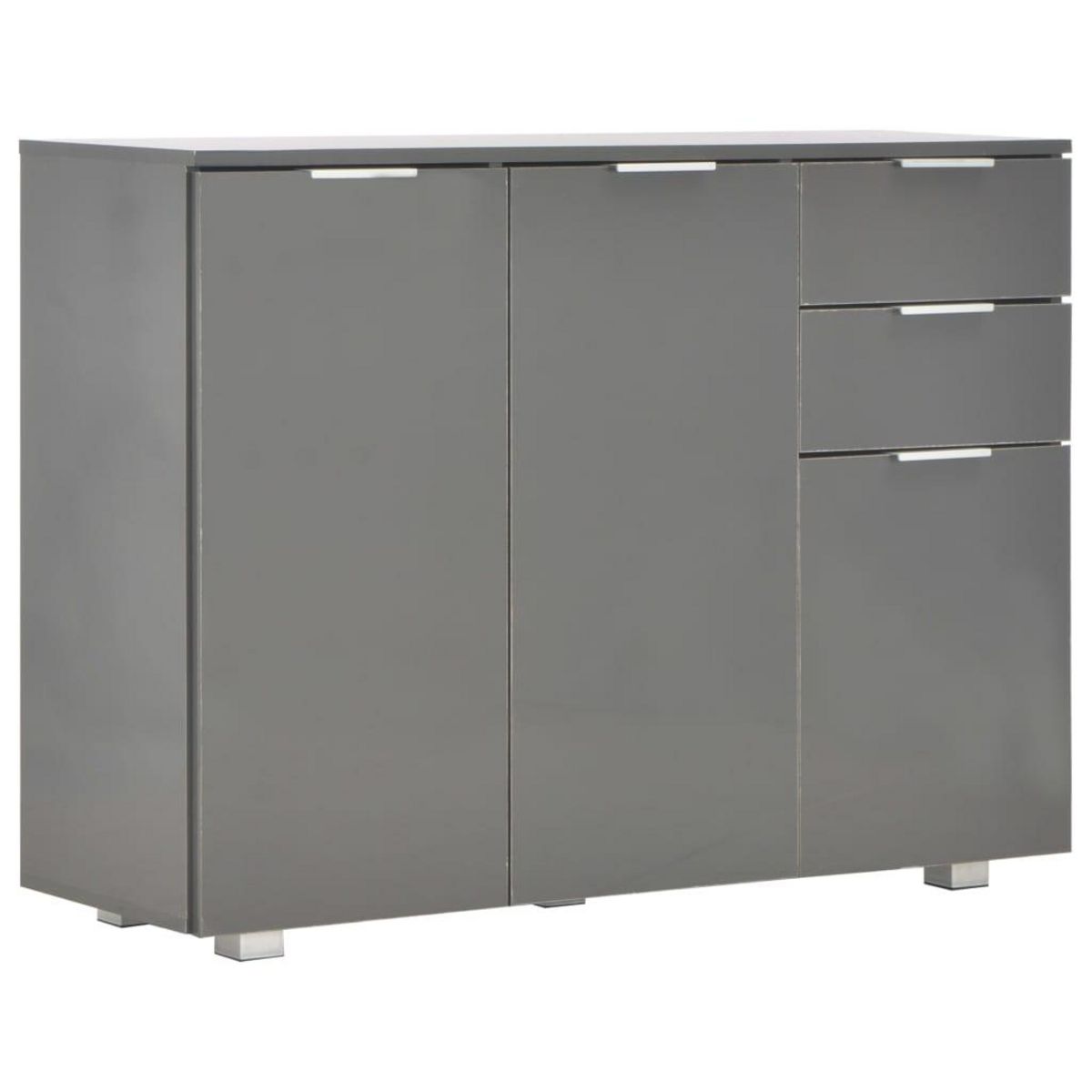 VIDAXL Buffet Gris brillant 107x35x80,5 cm