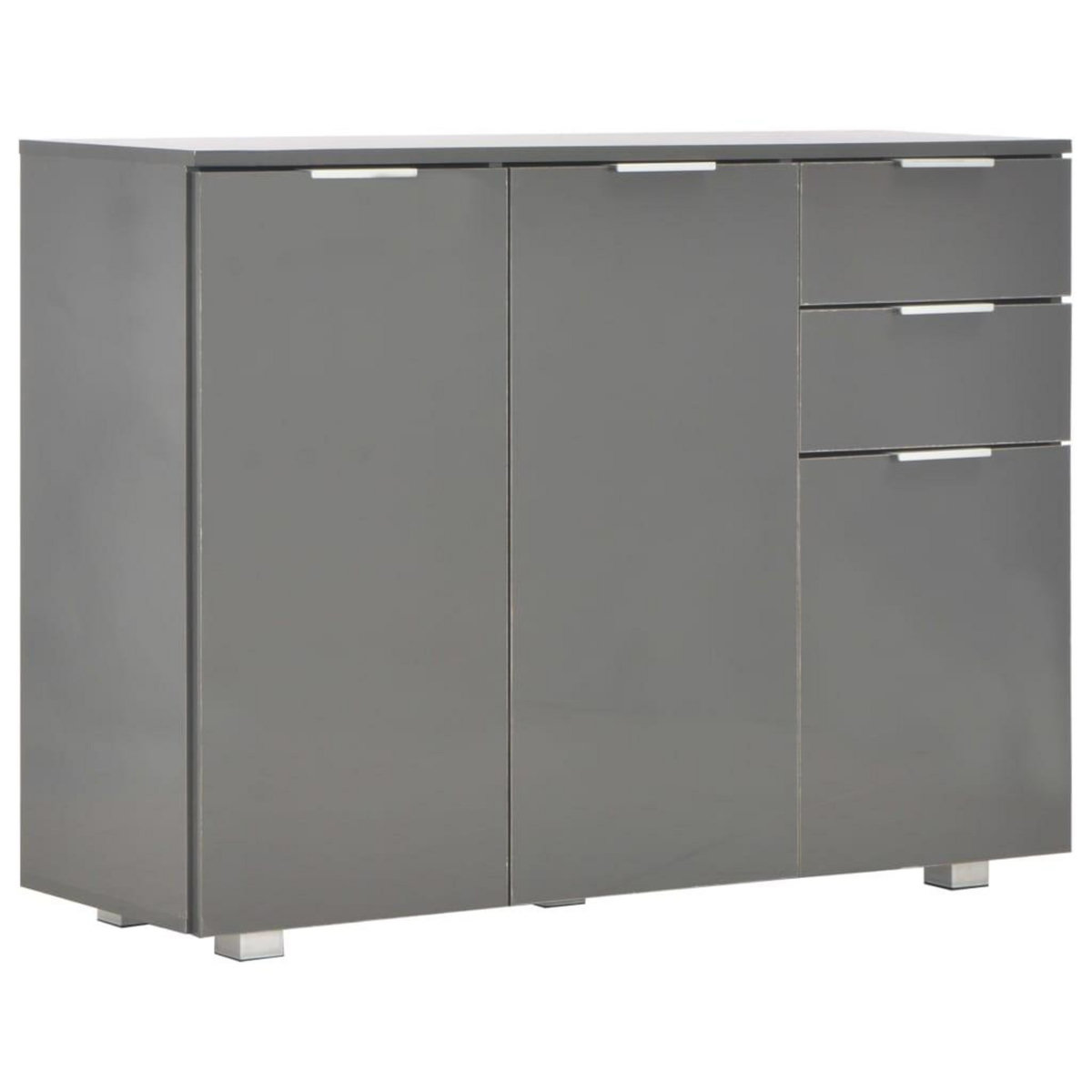 VIDAXL Buffet Gris brillant 107x35x80,5 cm