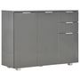 Voir la diapositive 2 : VIDAXL Buffet Gris brillant 107x35x80,5 cm