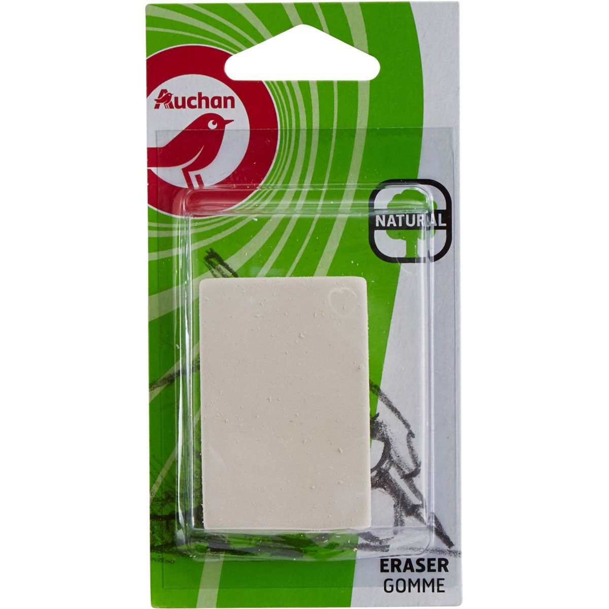 AUCHAN Gomme blanche naturelle