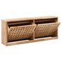 Voir la diapositive 2 : VIDAXL Banc de rangement de chaussures 94x20x38cm Bois massif de noyer