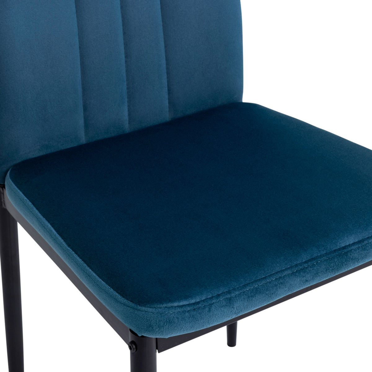 ID MARKET Lot de 6 chaises JULIA en velours bleu pour salle à manger