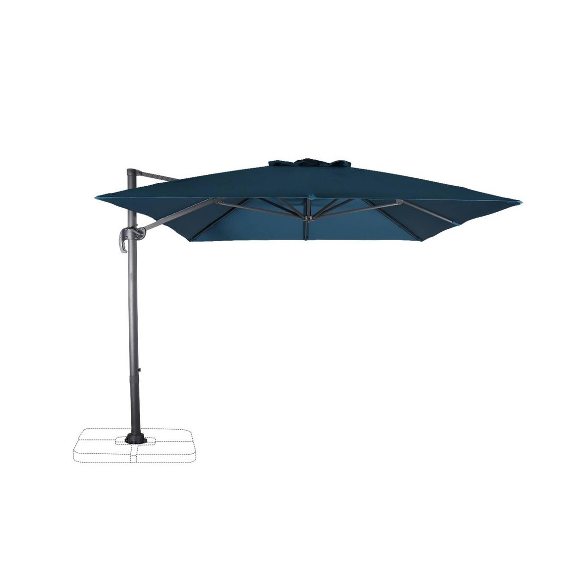 SWEEEK Parasol déporté rectangulaire 3x4m - Wimereux - Parasol excentré inclinable dans 5 positions, rotatif à 360°