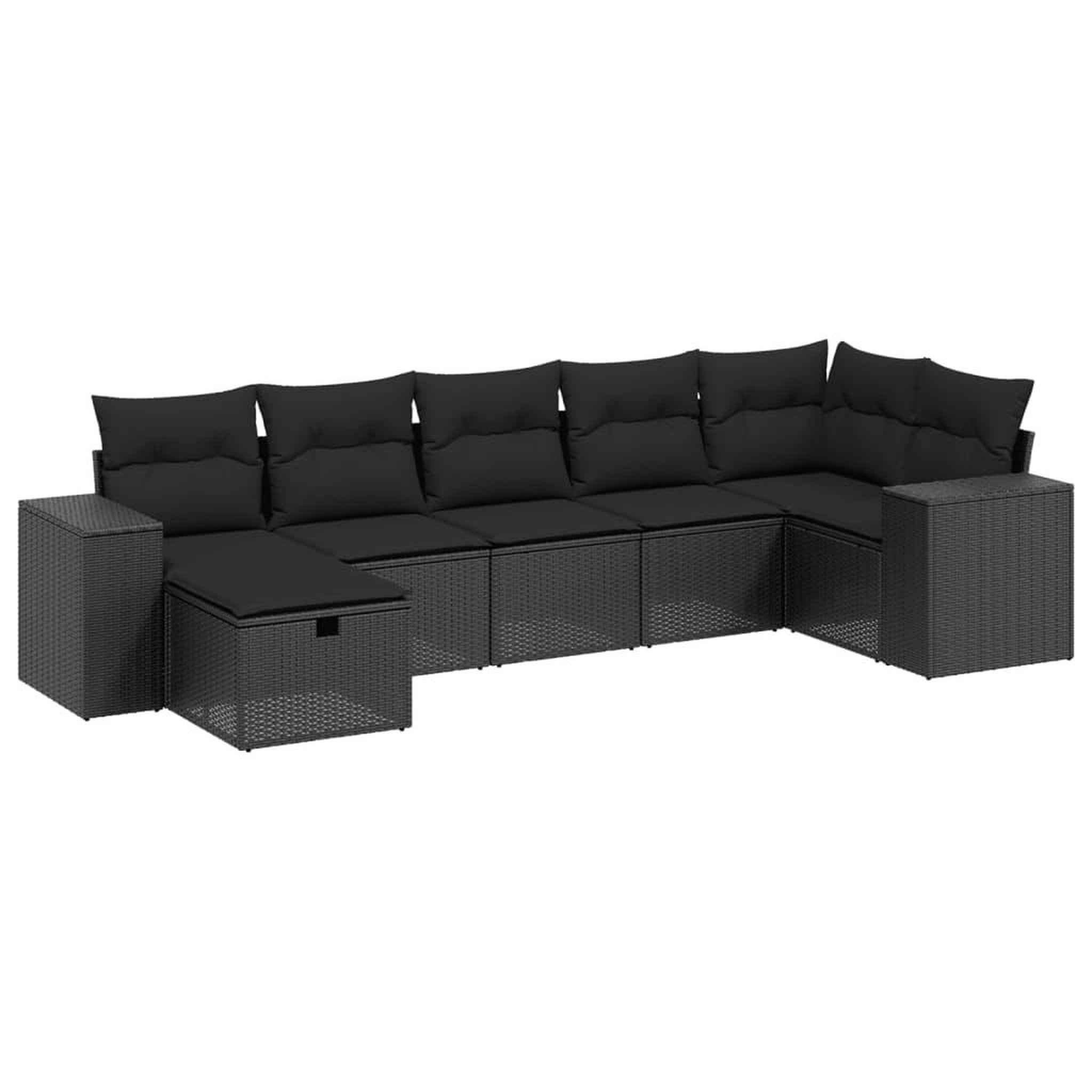 Voir la diapositive 2 : VIDAXL Salon de jardin 8 pcs avec coussins noir resine tressee