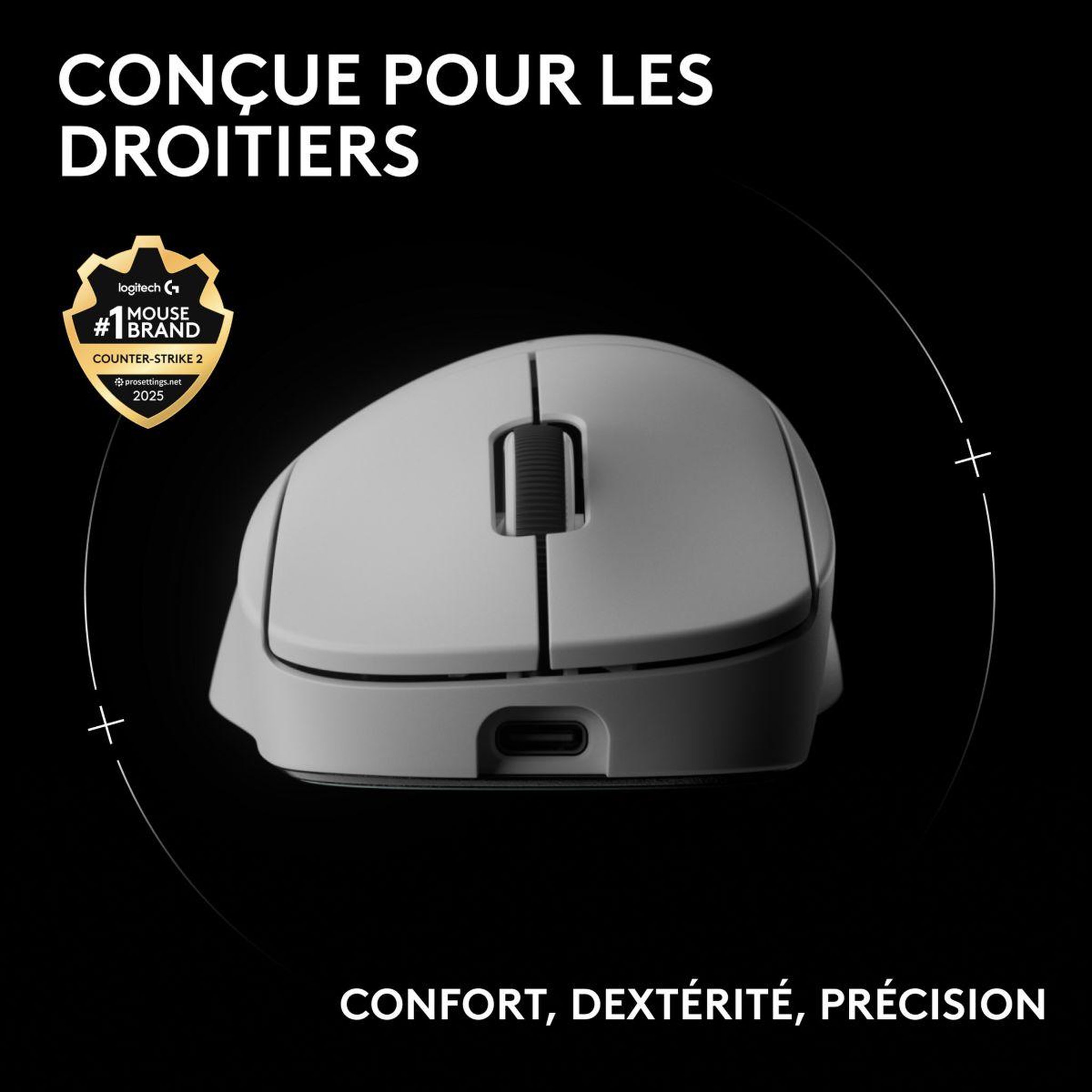 Voir la diapositive 2 : Logitech Souris Gamer Sans Fil PRO X SUPERLIGHT2 DEX LIGHTSPEED Blan