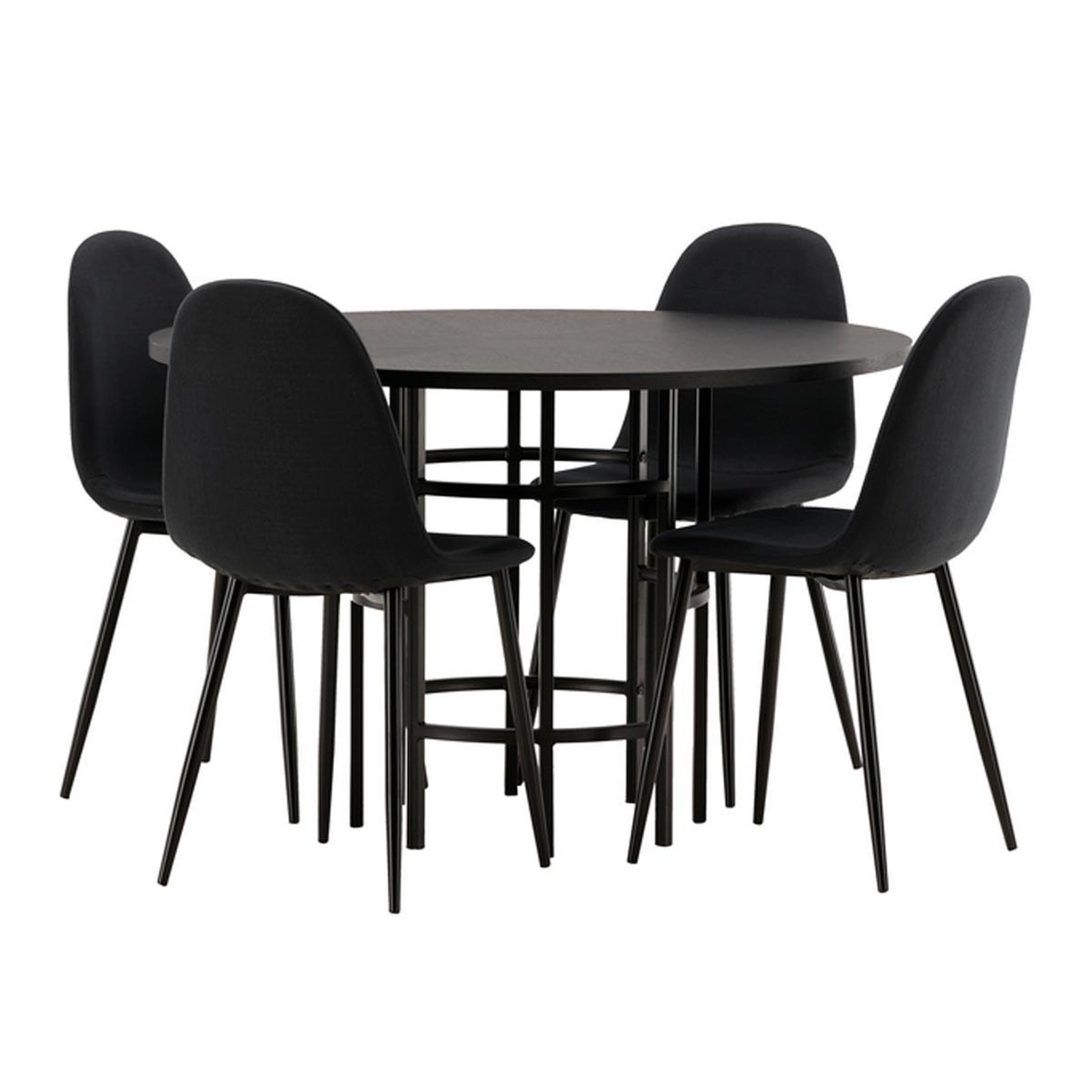 Paris Prix Ensemble table à manger & 4 chaises  copenhagen & polar  115cm noir
