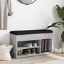 Voir la diapositive 3 : VIDAXL Banc a chaussures gris beton 82x32x45,5 cm bois d'ingenierie