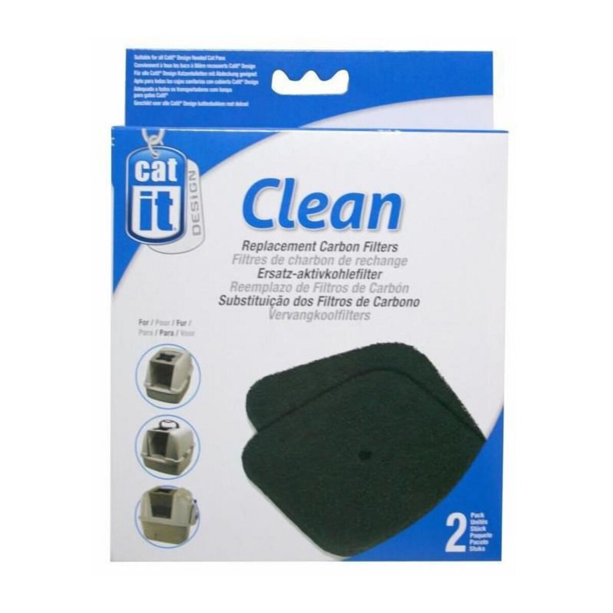 Cat'it Recharge 2 filtres charbon pour maison de toilette