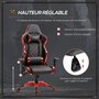 VINSETTO Chaise de bureau gaming réglable - coussin lombaires et tétière inclus - fonction bascule verrouillable - noir gris