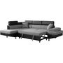 Voir la diapositive 1 : Habitat et Jardin Canapé d'angle convertible  Sophia luxe  - 265 x 190.5 x 80/91 cm - Noir / Gris - 5 places - Angle gauche