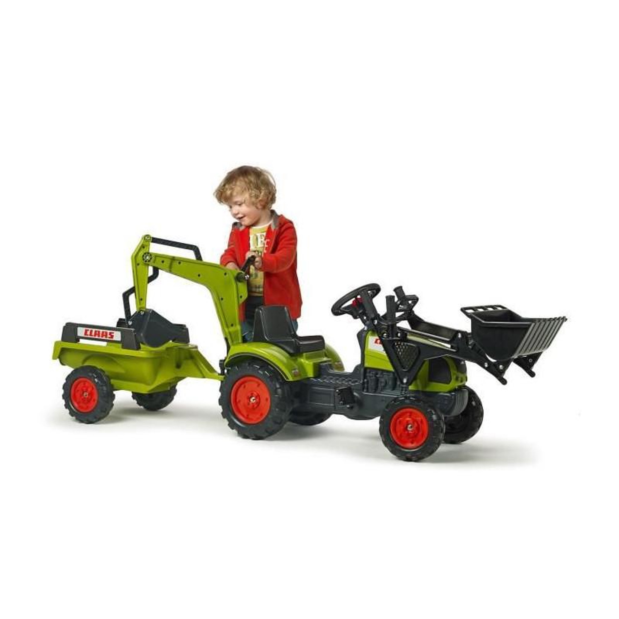 Voir la diapositive 3 : FALK CLAAS Tractopelle a pedales Arion 410 avec excavatrice