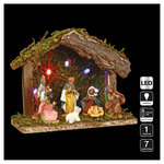 ATMOSPHERA Crèche led avec 7 santons h13,5cm