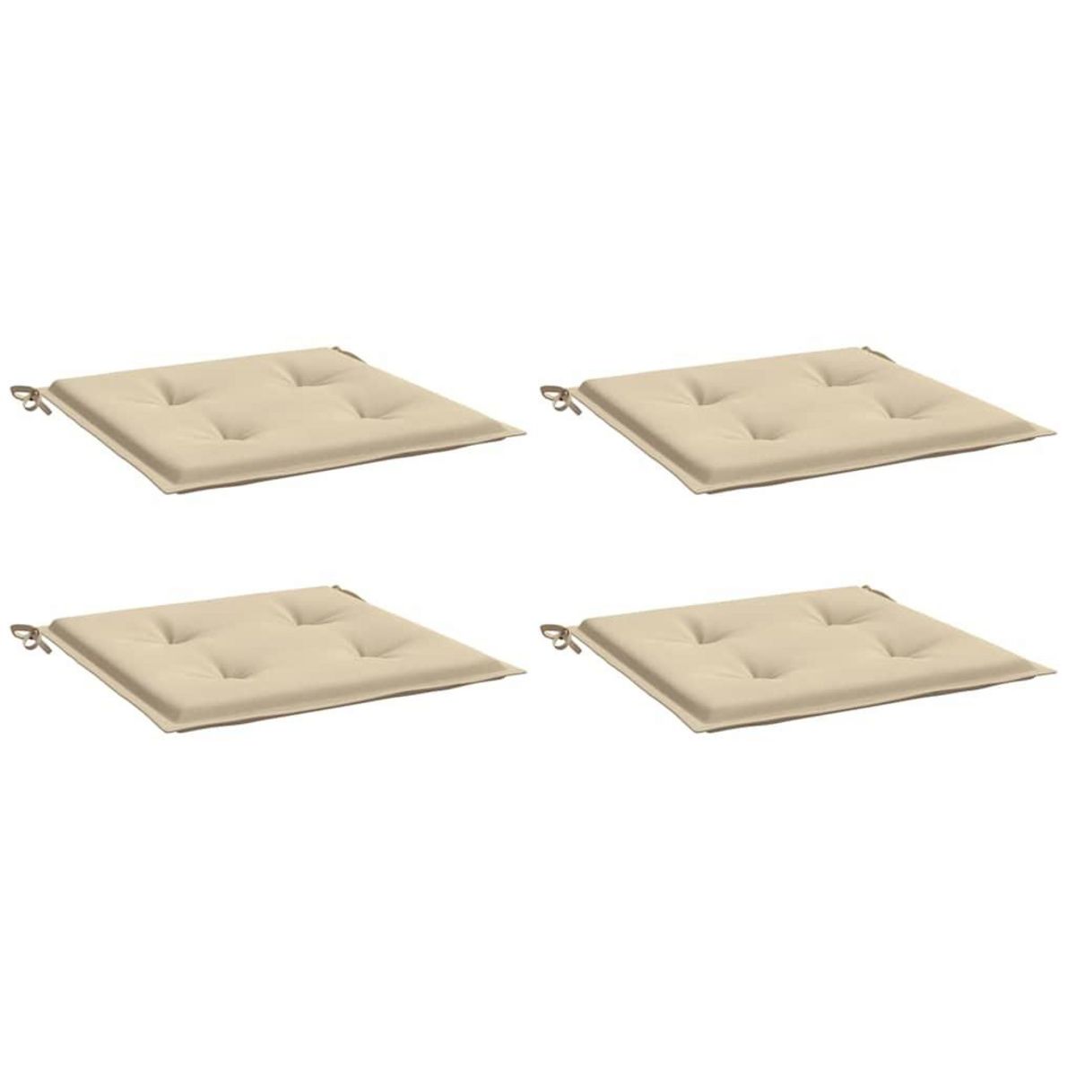 VIDAXL Coussins de chaise jardin lot de 4 beige 40x40x3cm tissu oxford