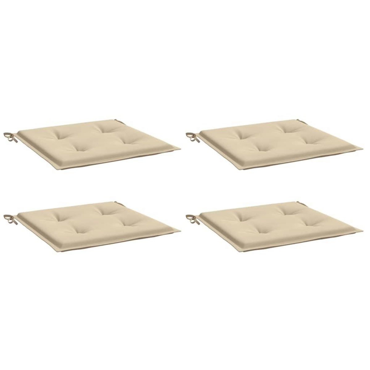 VIDAXL Coussins de chaise jardin lot de 4 beige 40x40x3cm tissu oxford