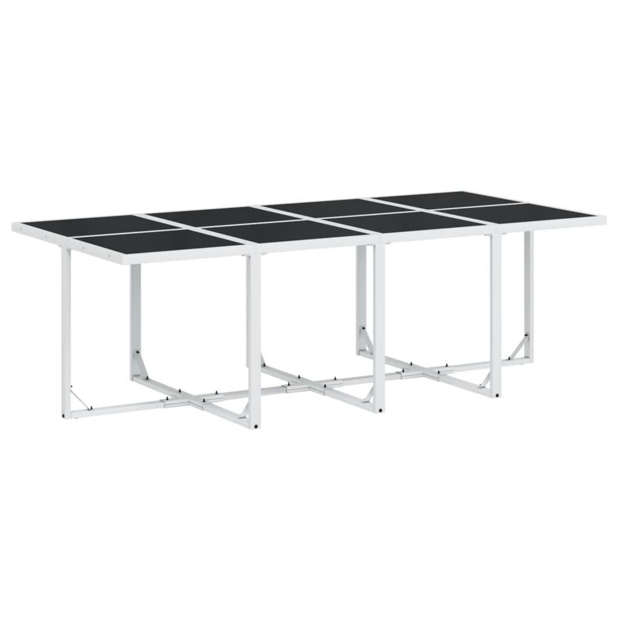 Voir la diapositive 3 : VIDAXL Ensemble a manger de jardin avec coussins 13pcs blanc textilene