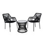 Voir la diapositive 6 : BEST MOBILIER Zambra - salon bas de jardin 2 places + table mosaïque - en corde et métal - noir