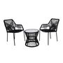 Voir la diapositive 6 : BEST MOBILIER Zambra - salon bas de jardin 2 places + table mosaïque - en corde et métal - noir