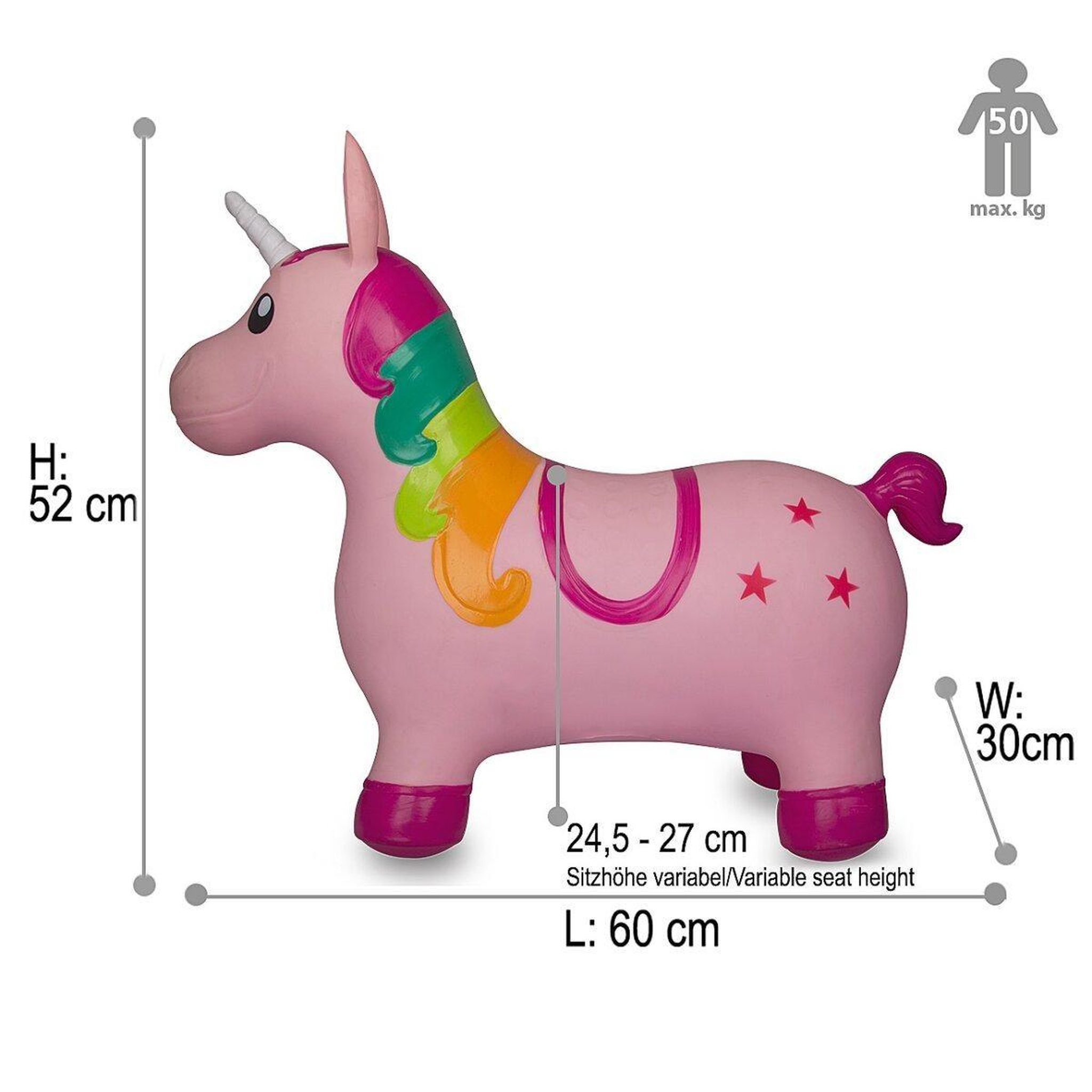Voir la diapositive 2 : Jamara Animal rebondissante licorne hoppydoo multicolore avec pompe