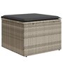 Voir la diapositive 2 : VIDAXL Tabouret de jardin coussin gris clair 55x55x37cm resine tressee