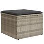 Voir la diapositive 2 : VIDAXL Tabouret de jardin coussin gris clair 55x55x37cm resine tressee
