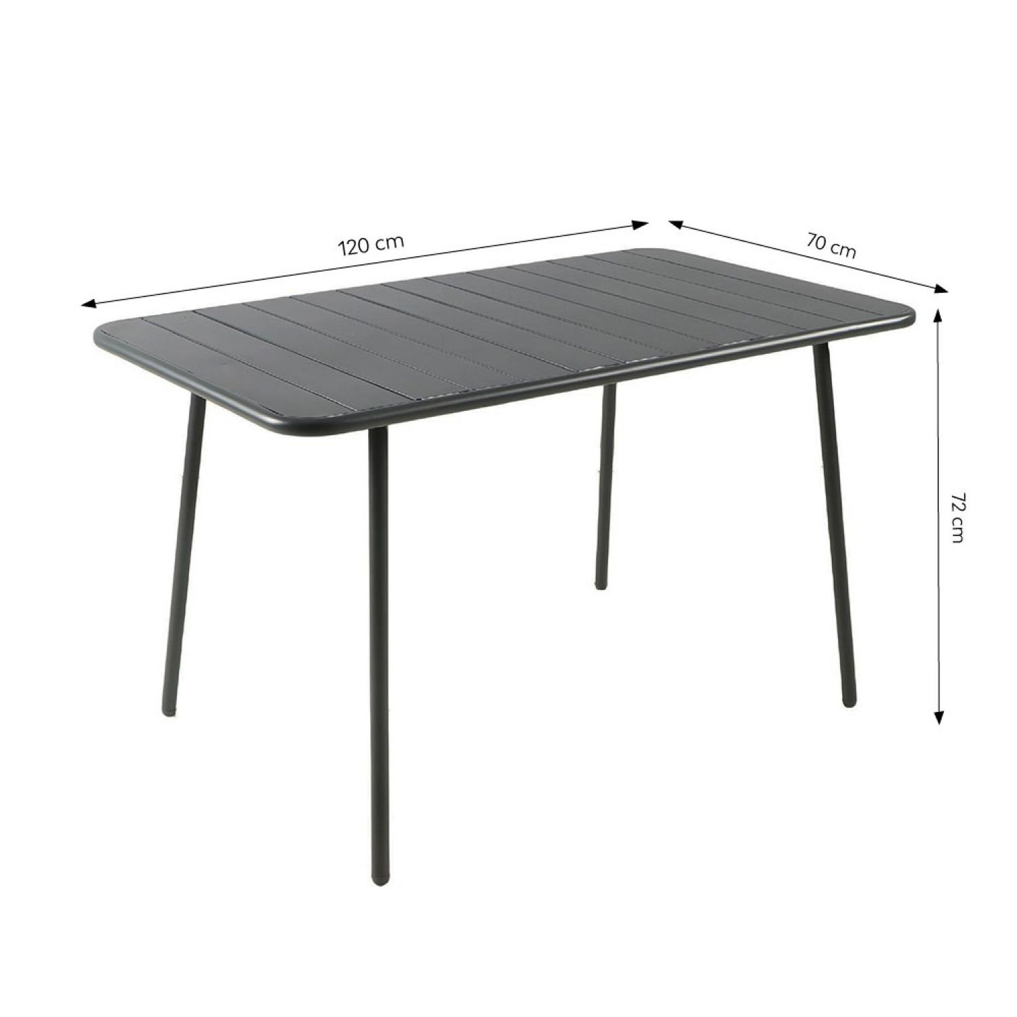 Voir la diapositive 3 : CONCEPT USINE Ensemble table de jardin 120 cm et 4 chaises bergame